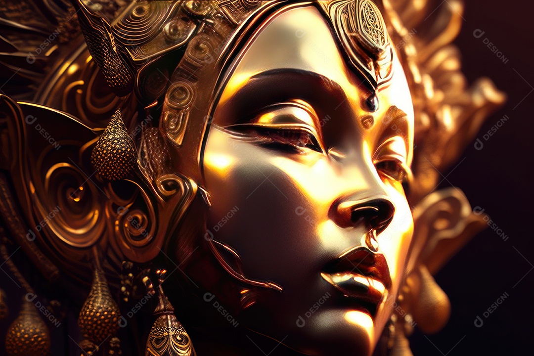 Linda escultura de buda sobre fundo isolado.