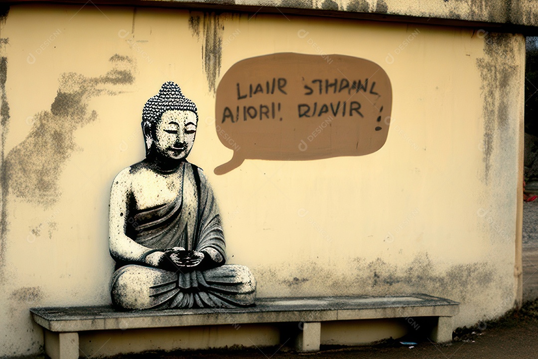 Linda escultura de buda sobre fundo isolado.