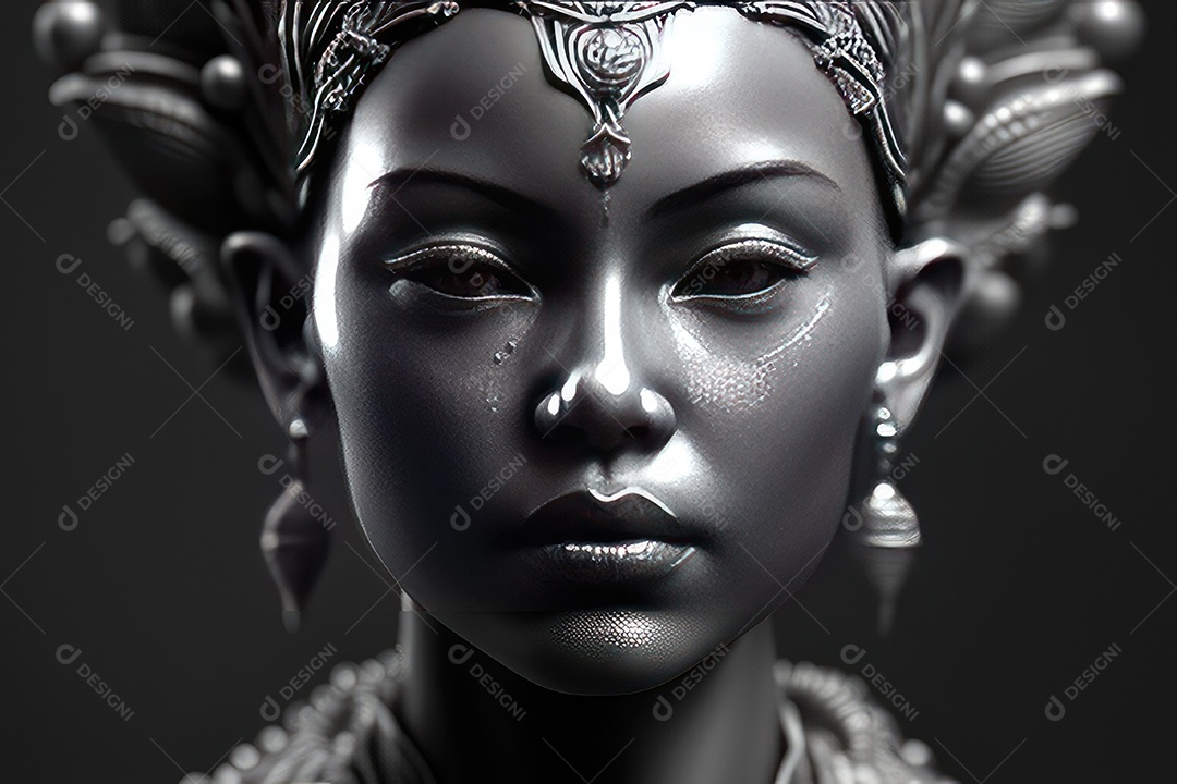 Linda escultura de buda sobre fundo isolado.