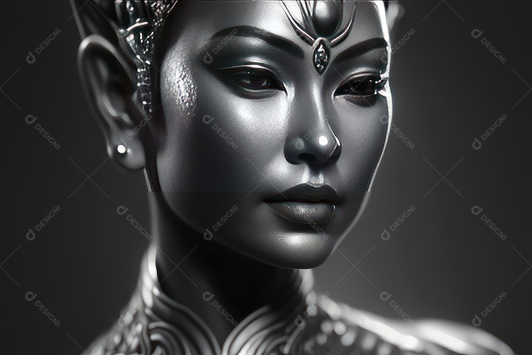 Linda escultura de buda sobre fundo isolado.