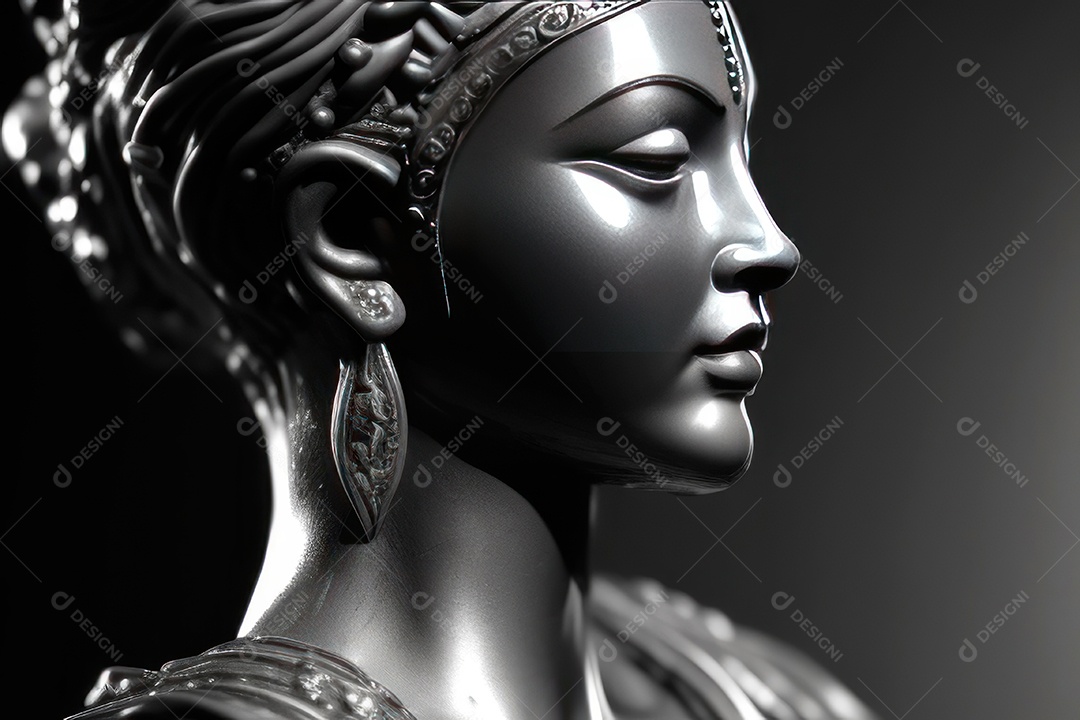 Linda escultura de buda sobre fundo isolado.