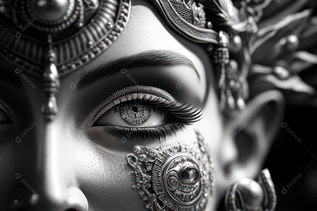 Linda escultura de buda sobre fundo isolado.