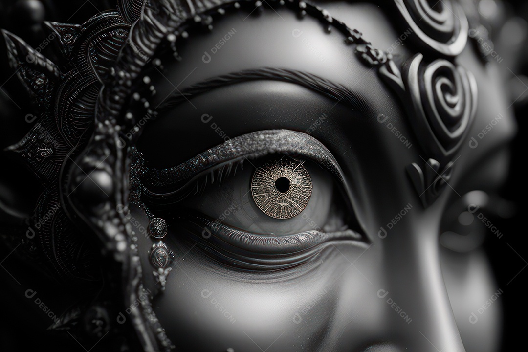 Linda escultura de buda sobre fundo isolado.