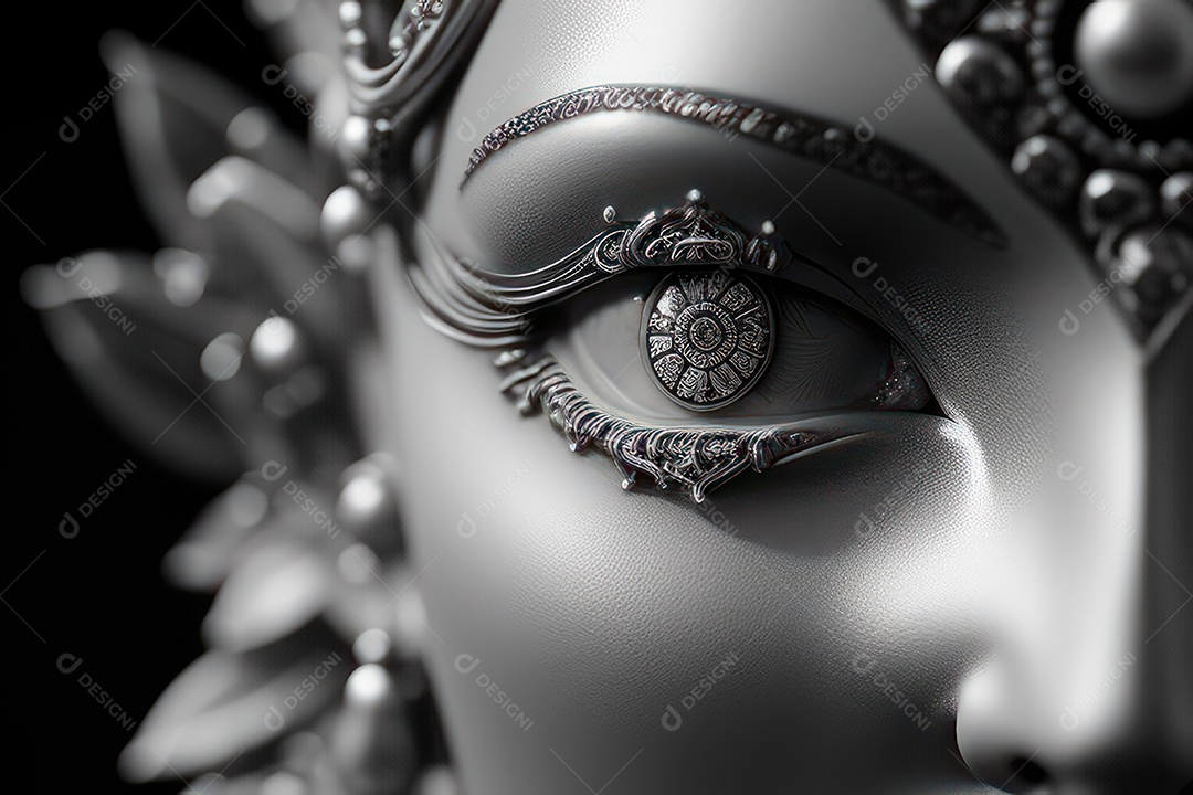 Linda escultura de buda sobre fundo isolado.