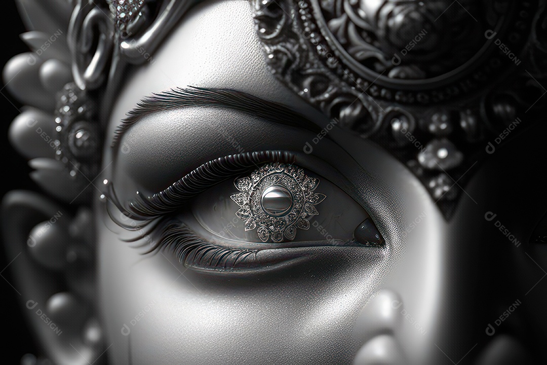 Linda escultura de buda sobre fundo isolado.