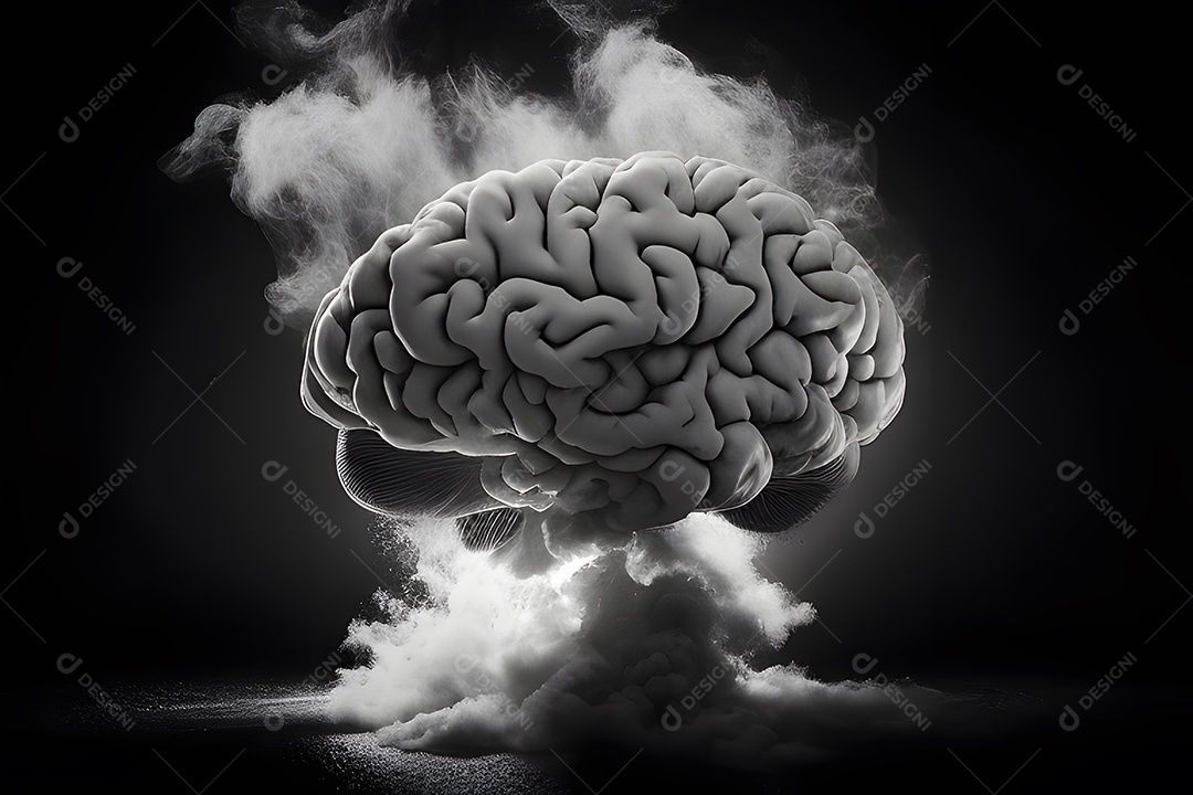 Imagem realista de cérebro sobre fundo isolado