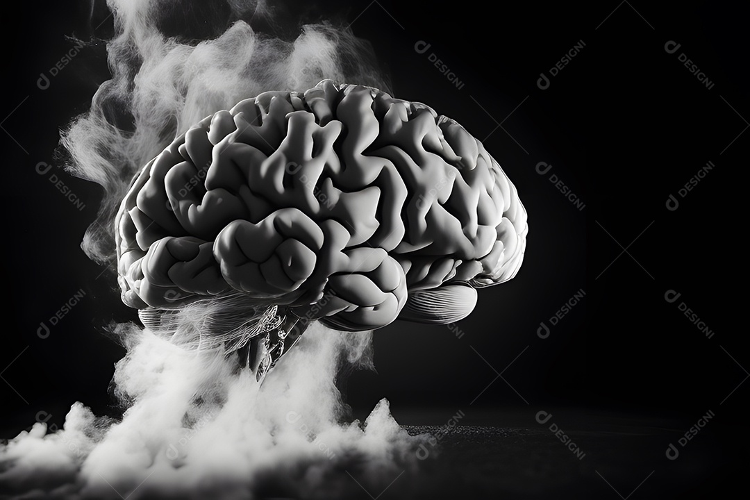 Imagem realista de cérebro sobre fundo isolado