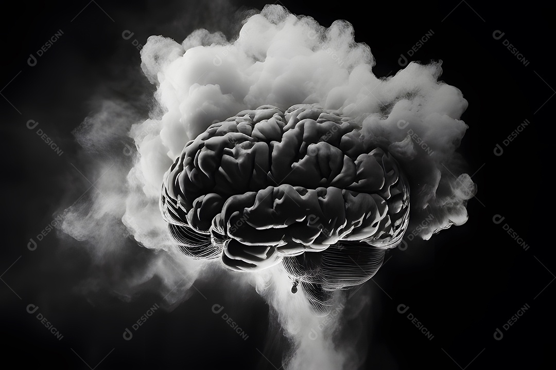 Imagem realista de cérebro sobre fundo isolado