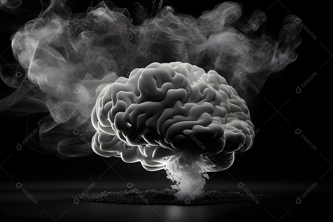 Imagem realista de cérebro sobre fundo isolado