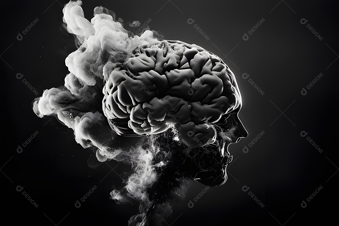 Imagem realista de cérebro sobre fundo isolado