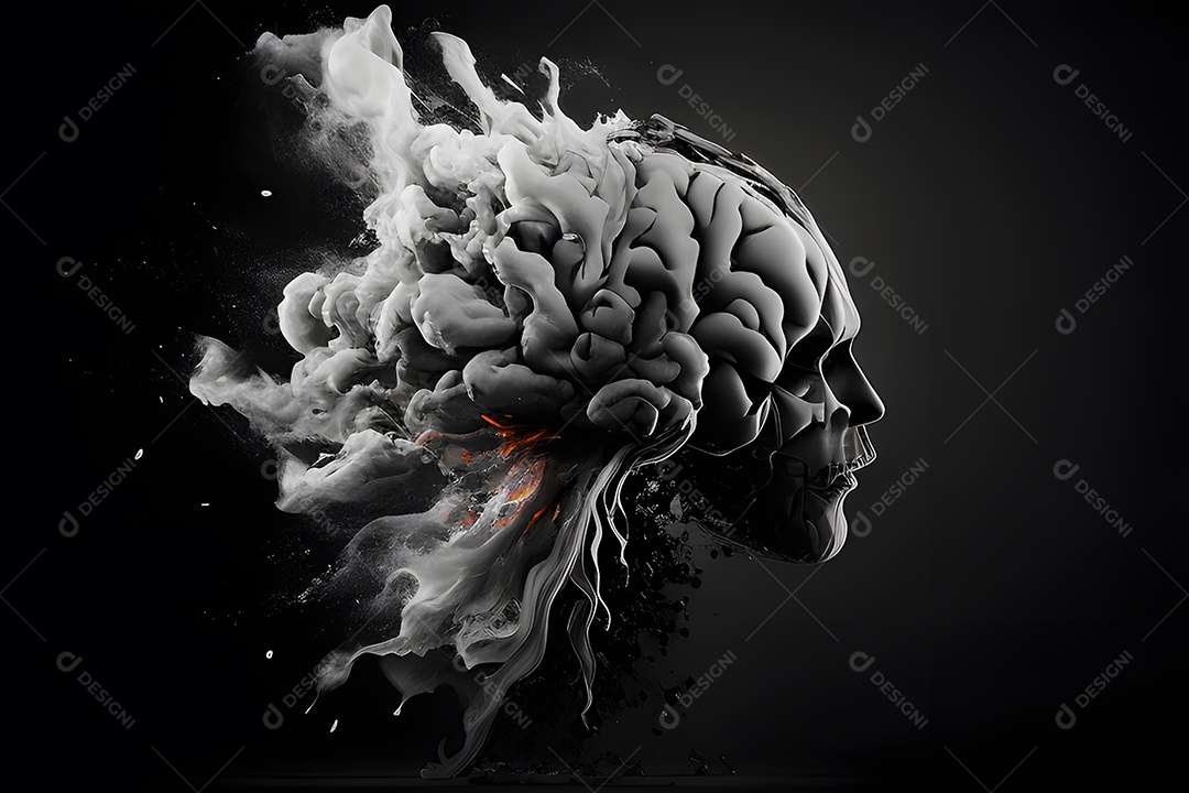 Imagem realista de cérebro sobre fundo isolado