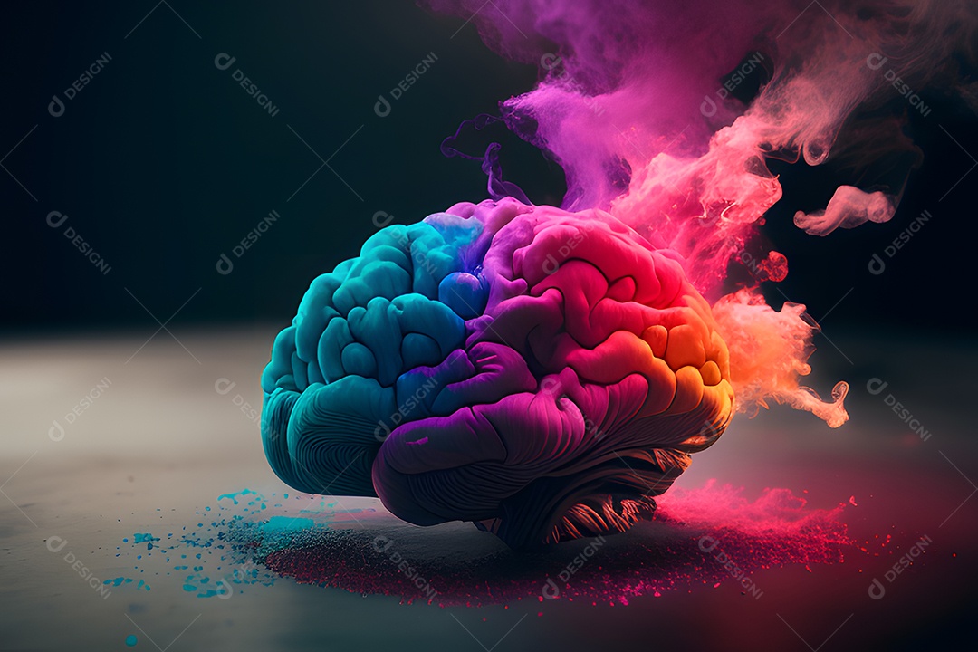 Imagem realista de cérebro sobre fundo isolado