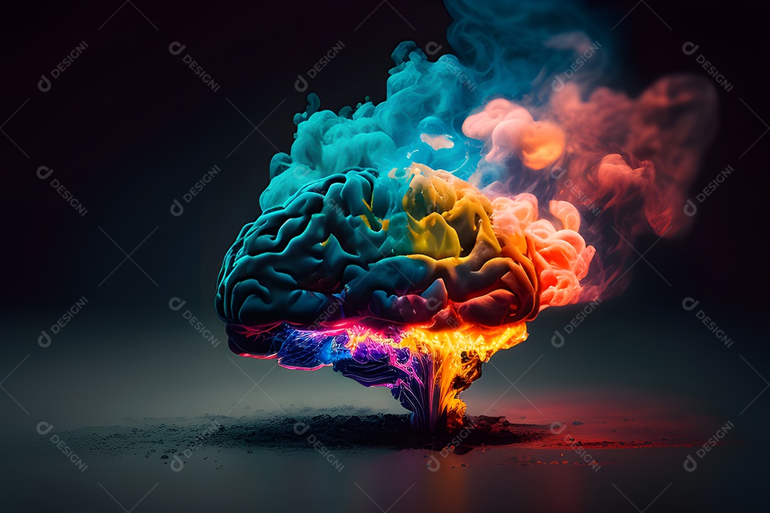 Imagem realista de cérebro sobre fundo isolado