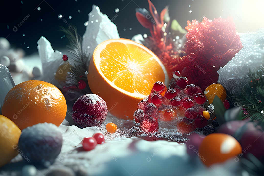 Frutas deliciosas frescas sobre fundo isolado