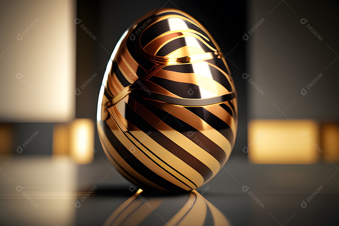 Ovo da páscoa colorido sobre uma mesa