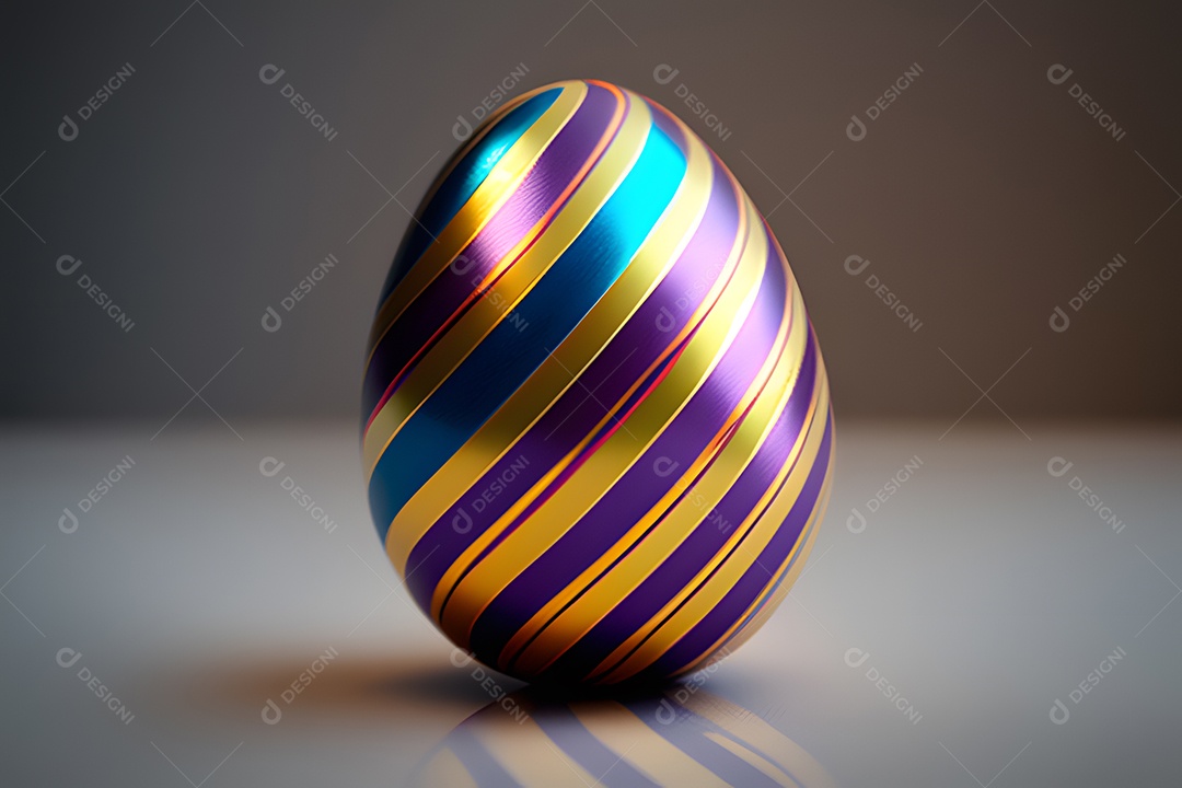 Ovo da páscoa colorido sobre uma mesa