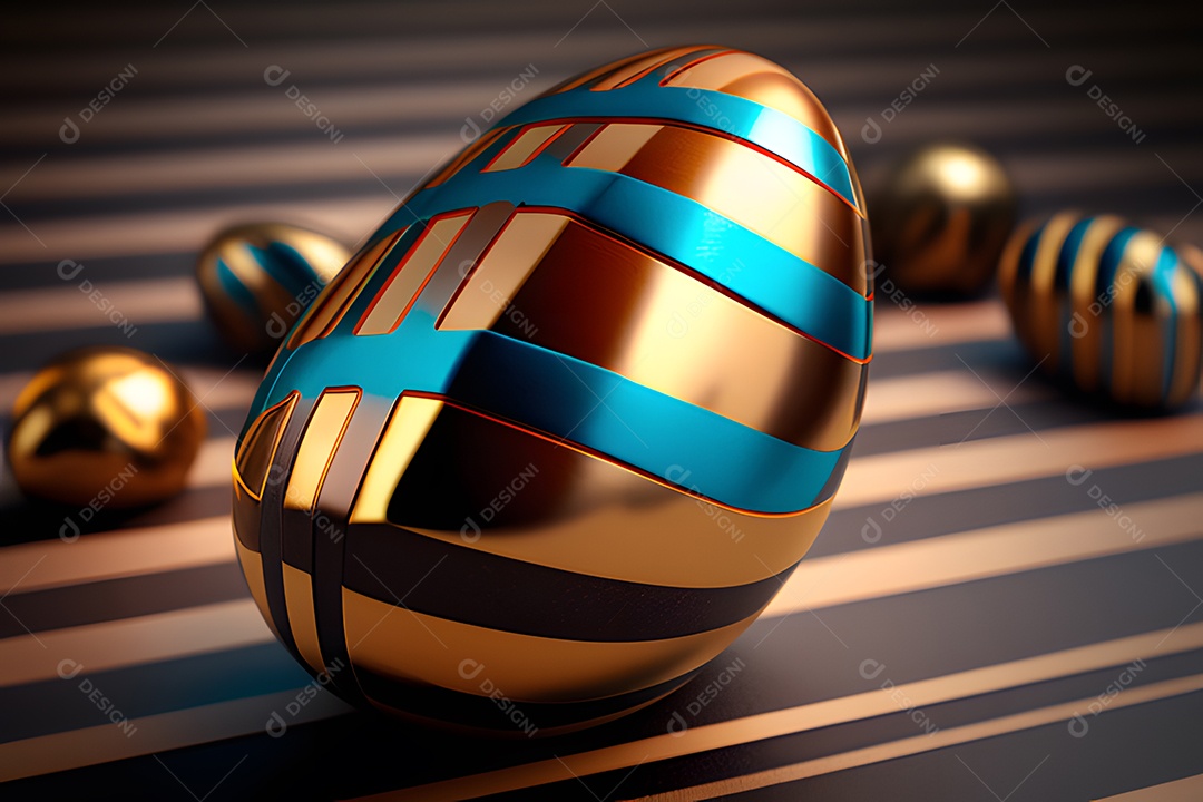 Ovo da páscoa colorido sobre uma mesa