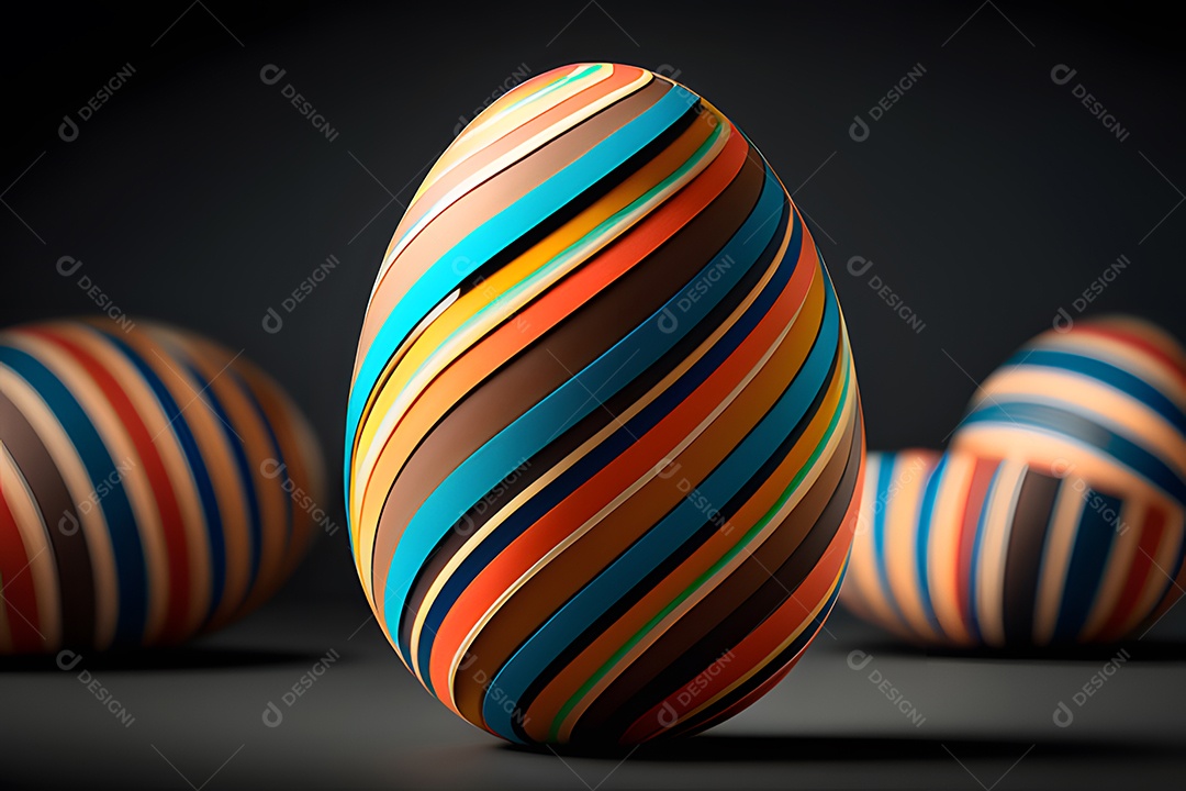 Ovo da páscoa colorido sobre uma mesa