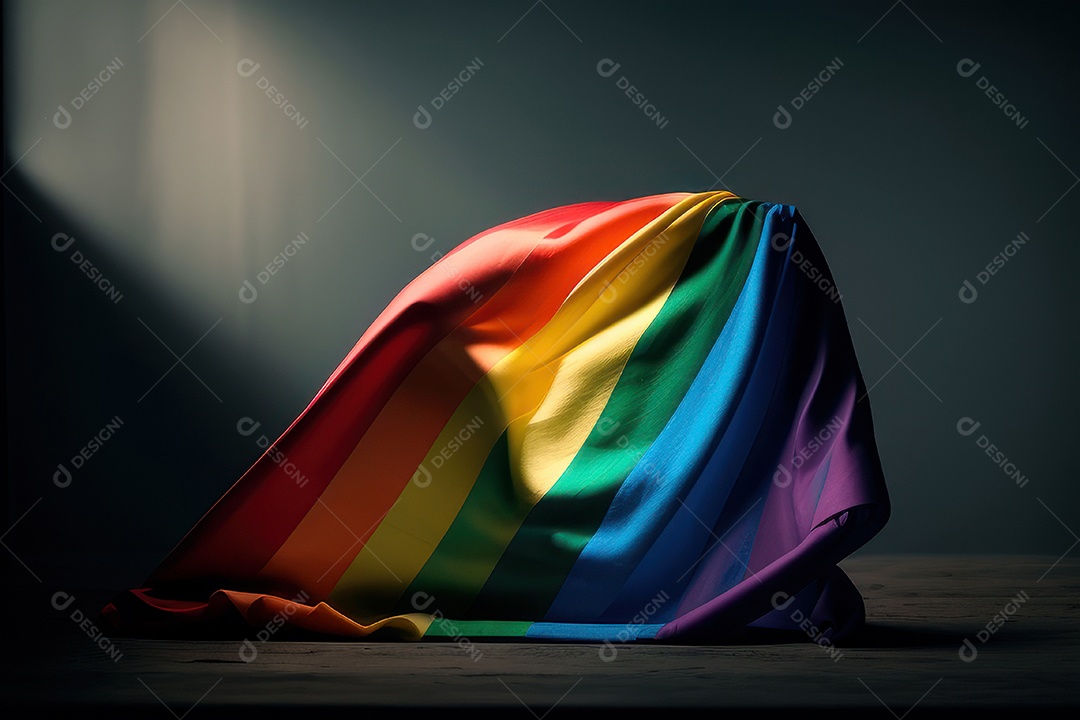 Bandeira LGBT sobre fundo isolado.