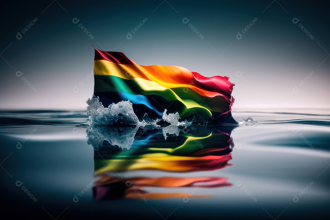 Bandeira LGBT sobre fundo isolado.