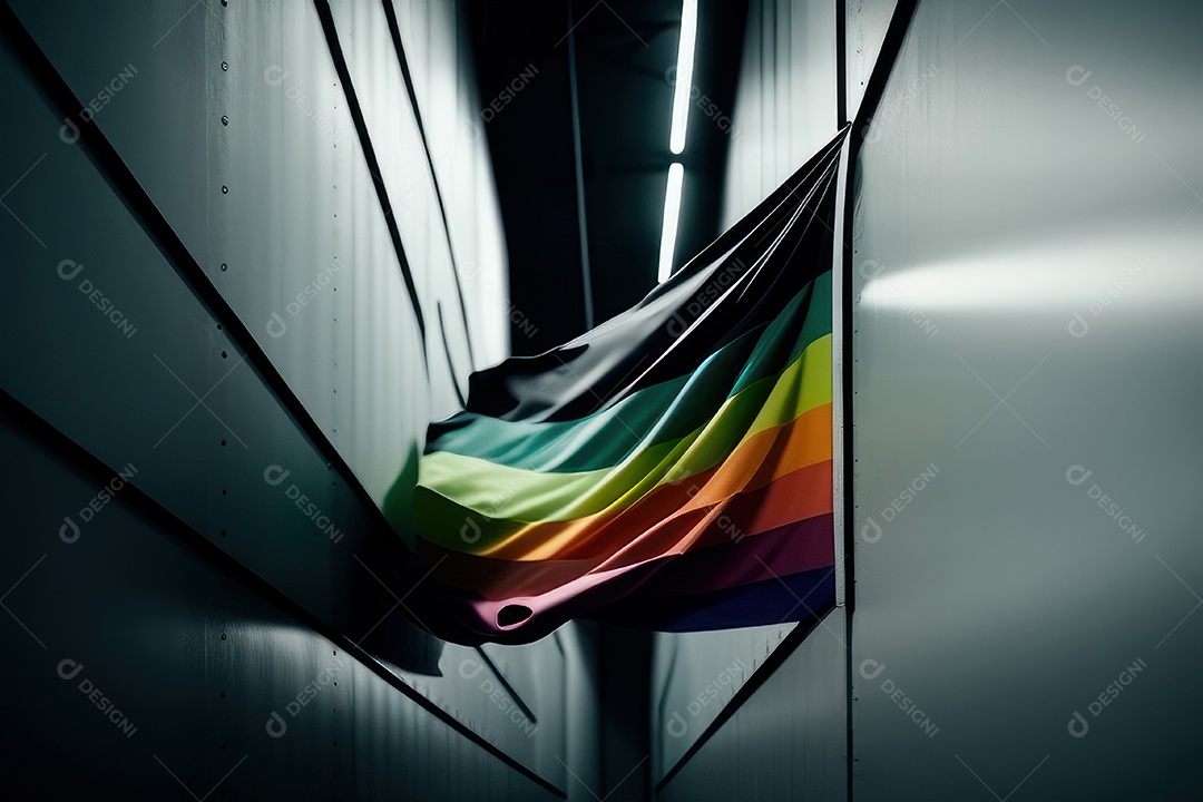 Bandeira LGBT sobre fundo isolado.