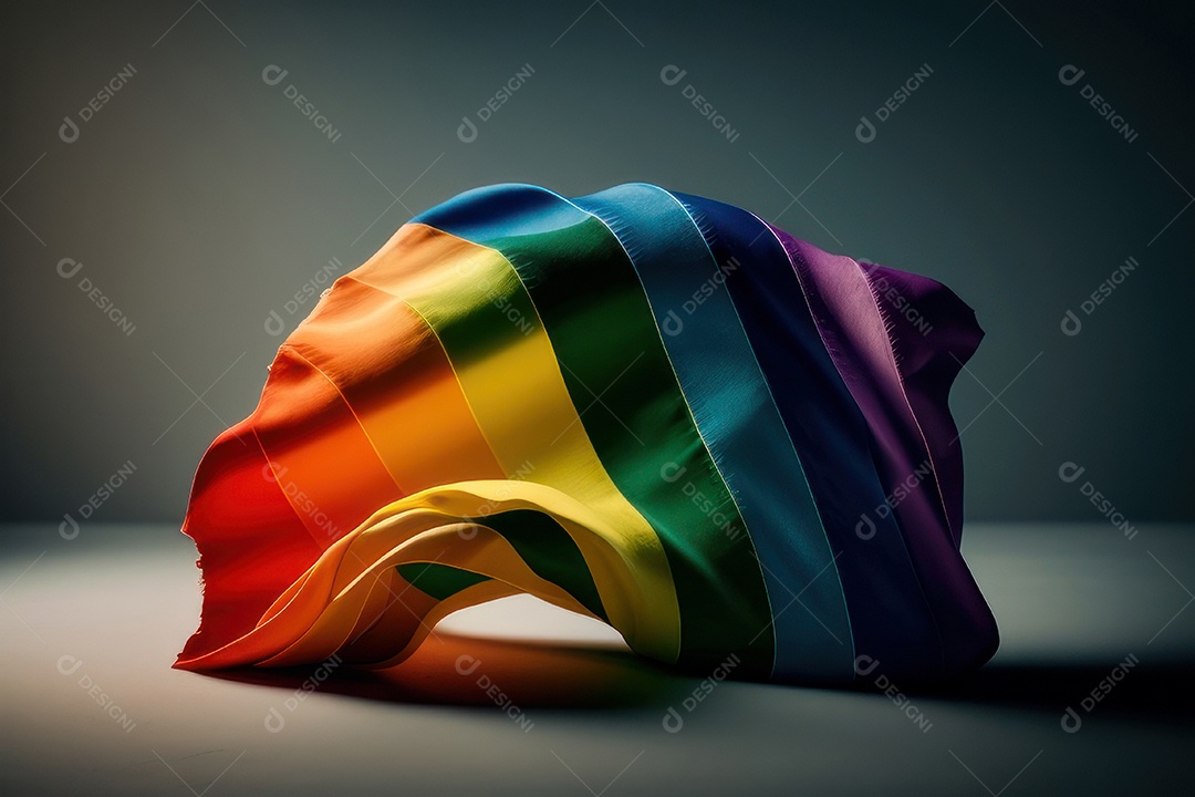 Bandeira LGBT sobre fundo isolado.