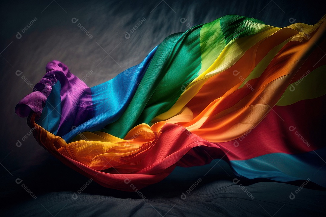 Bandeira LGBT sobre fundo isolado.