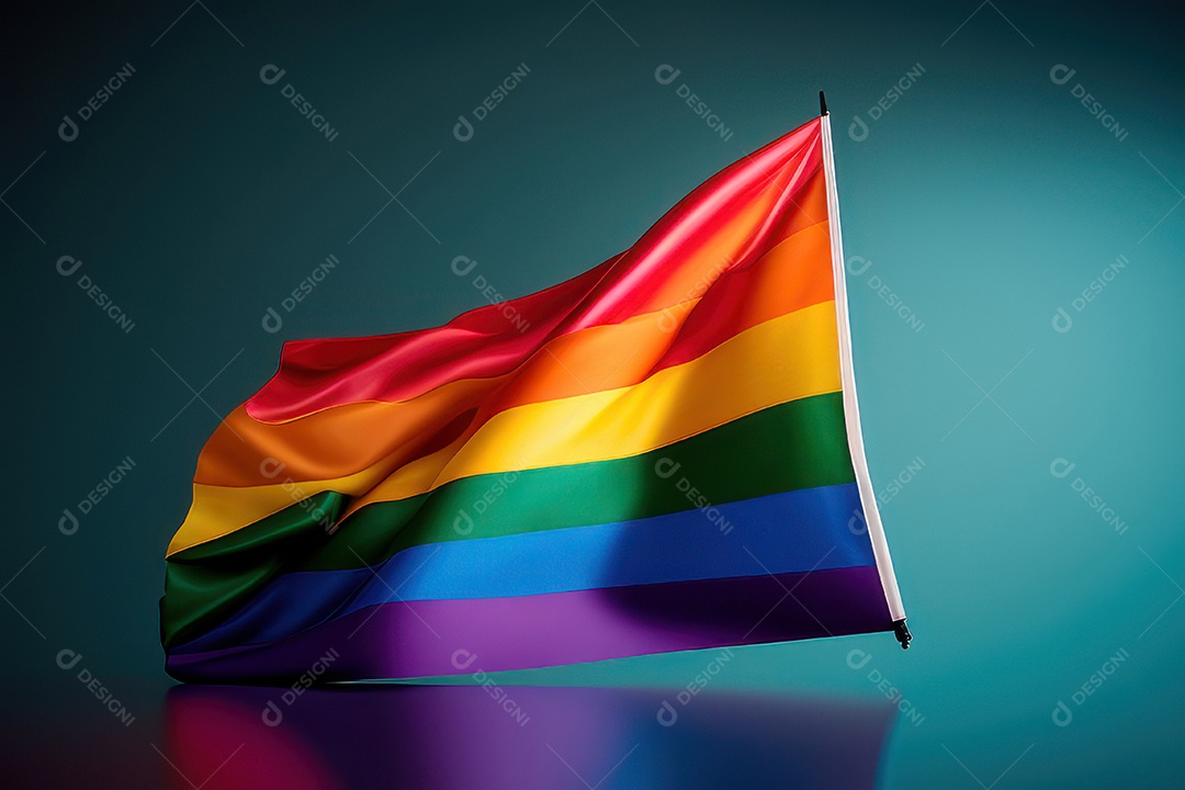 Bandeira LGBT sobre fundo isolado.