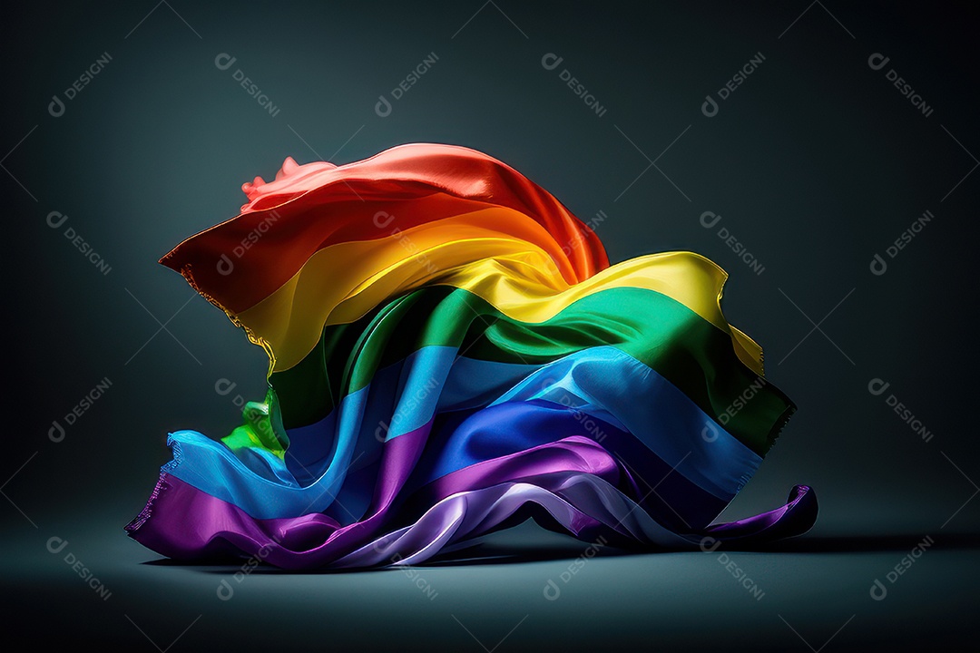 Bandeira LGBT sobre fundo isolado.