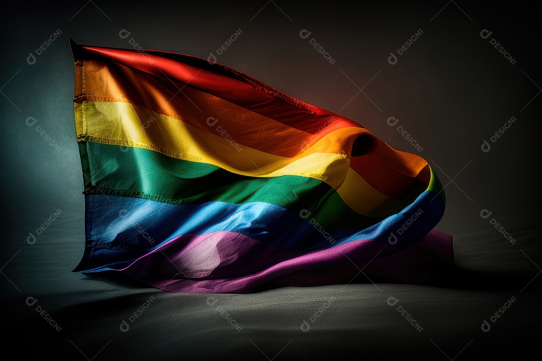 Bandeira LGBT sobre fundo isolado.