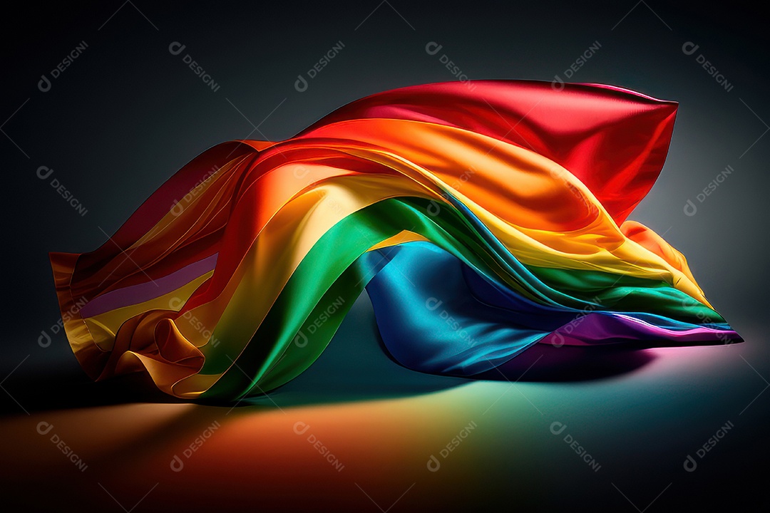 Bandeira LGBT sobre fundo isolado.