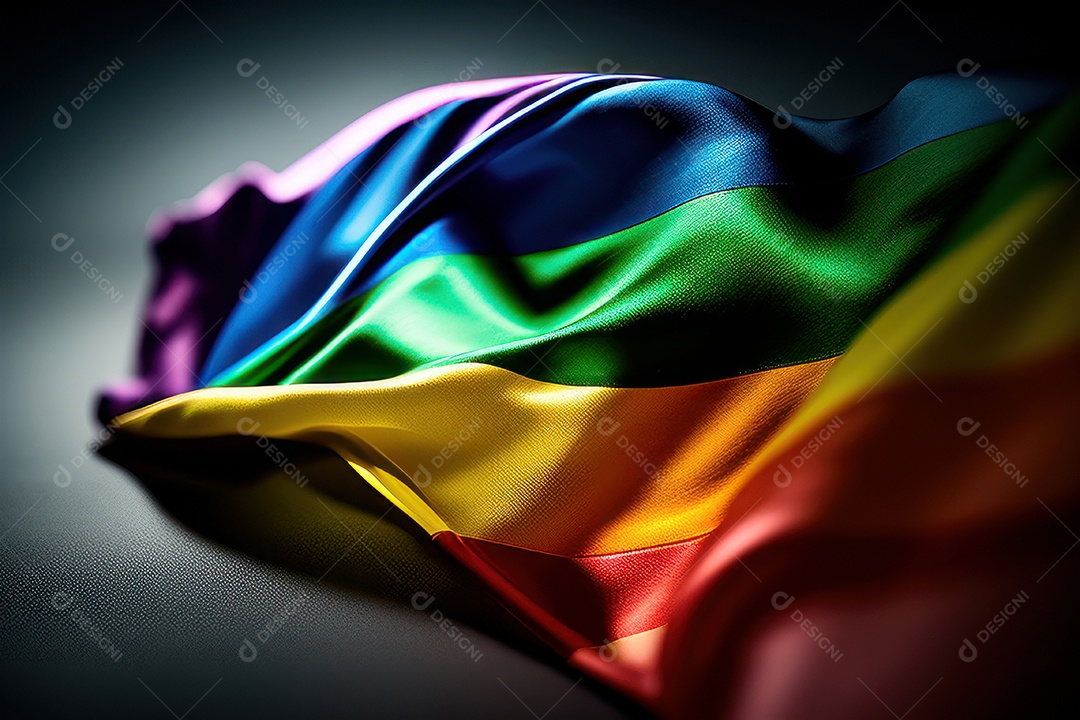 Bandeira LGBT sobre fundo isolado.