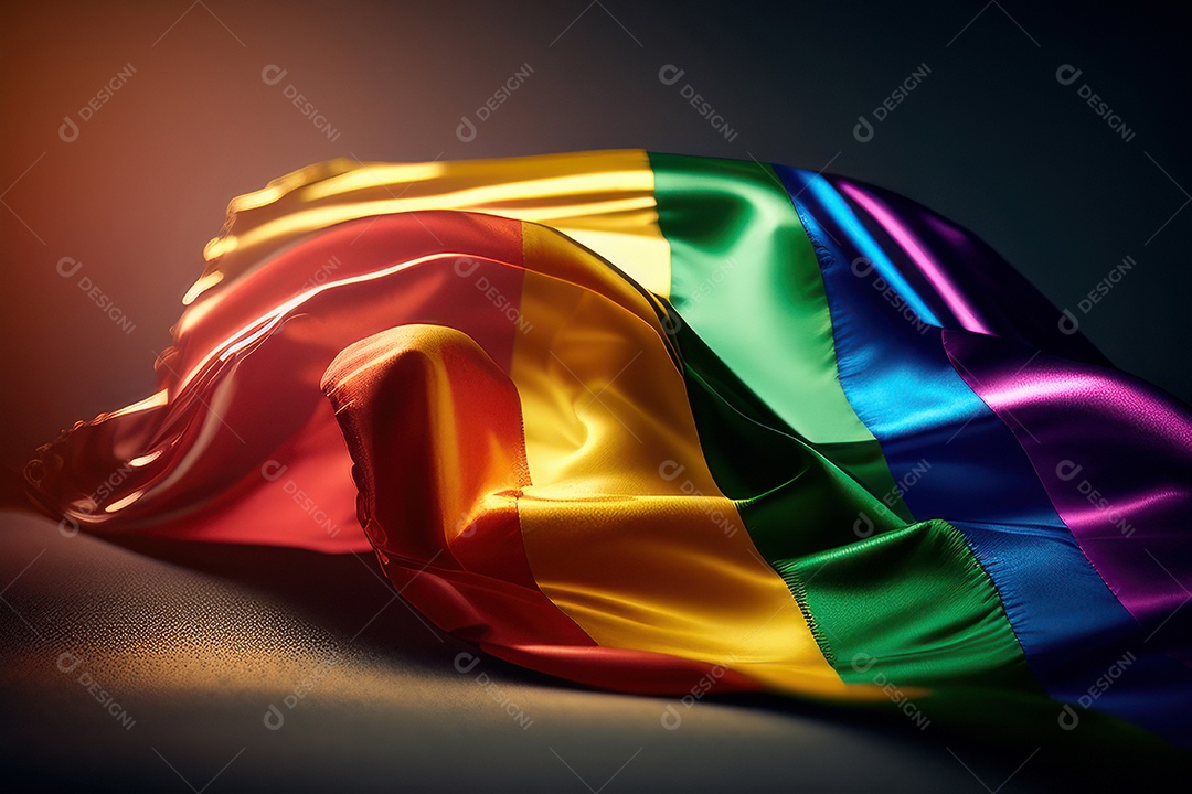 Bandeira LGBT sobre fundo isolado.