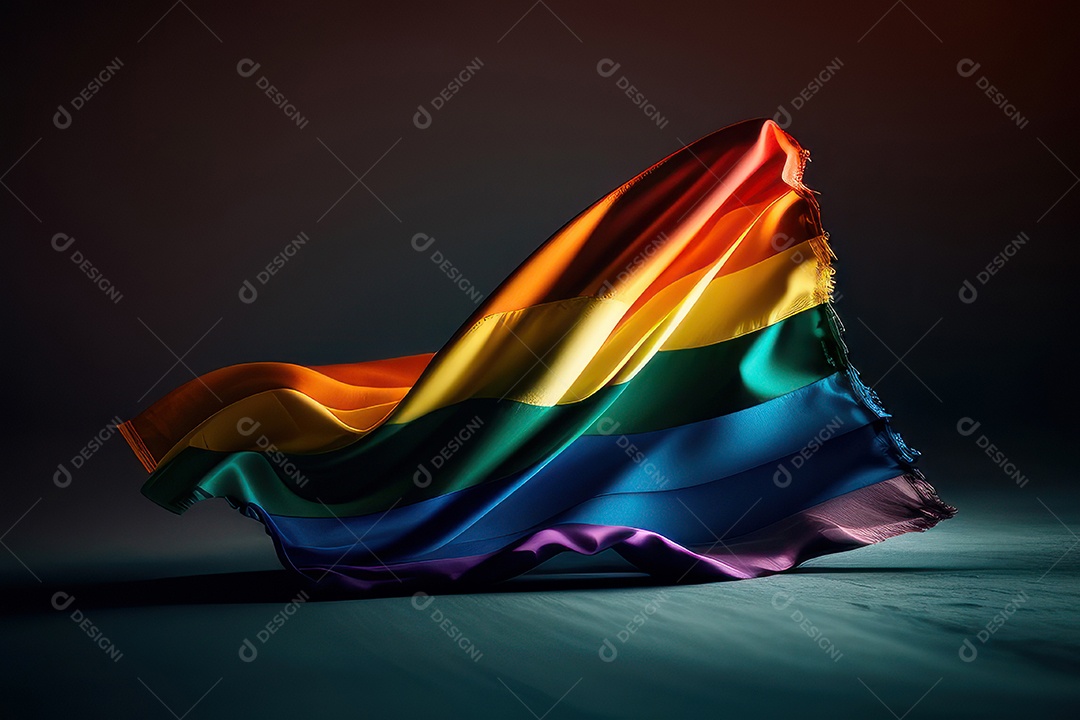 Bandeira LGBT sobre fundo isolado.