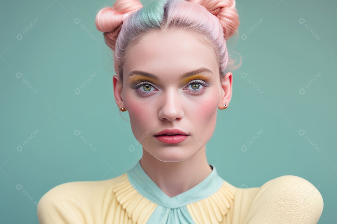 Imagem realista de mulher jovem sobre fumado isolado.