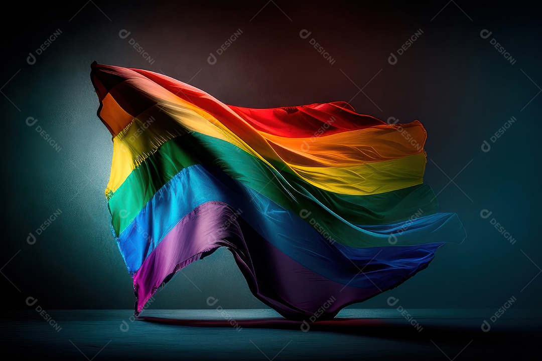 Bandeira LGBT sobre fundo isolado.