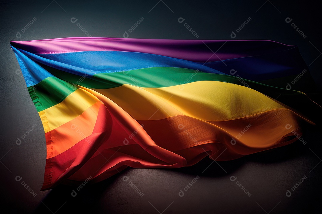 Bandeira LGBT sobre fundo isolado.