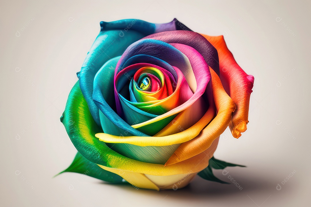 Flores coloridas sobre fundo isolado.