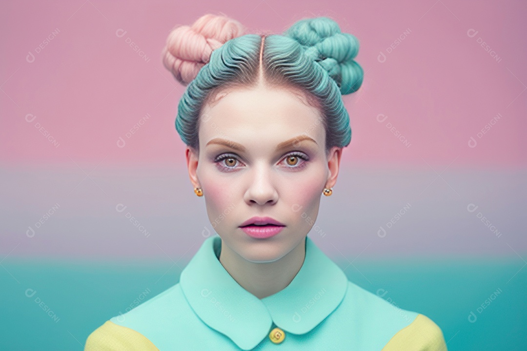 Imagem realista de mulher jovem sobre fumado isolado.