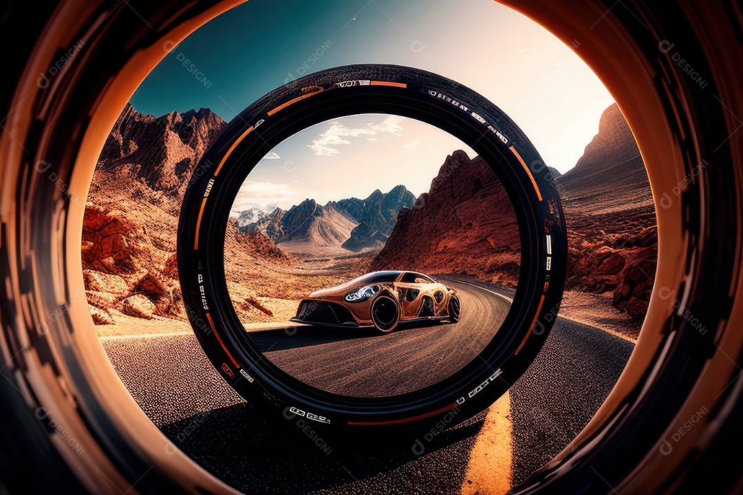 Pneu e roda de carro em destaque.