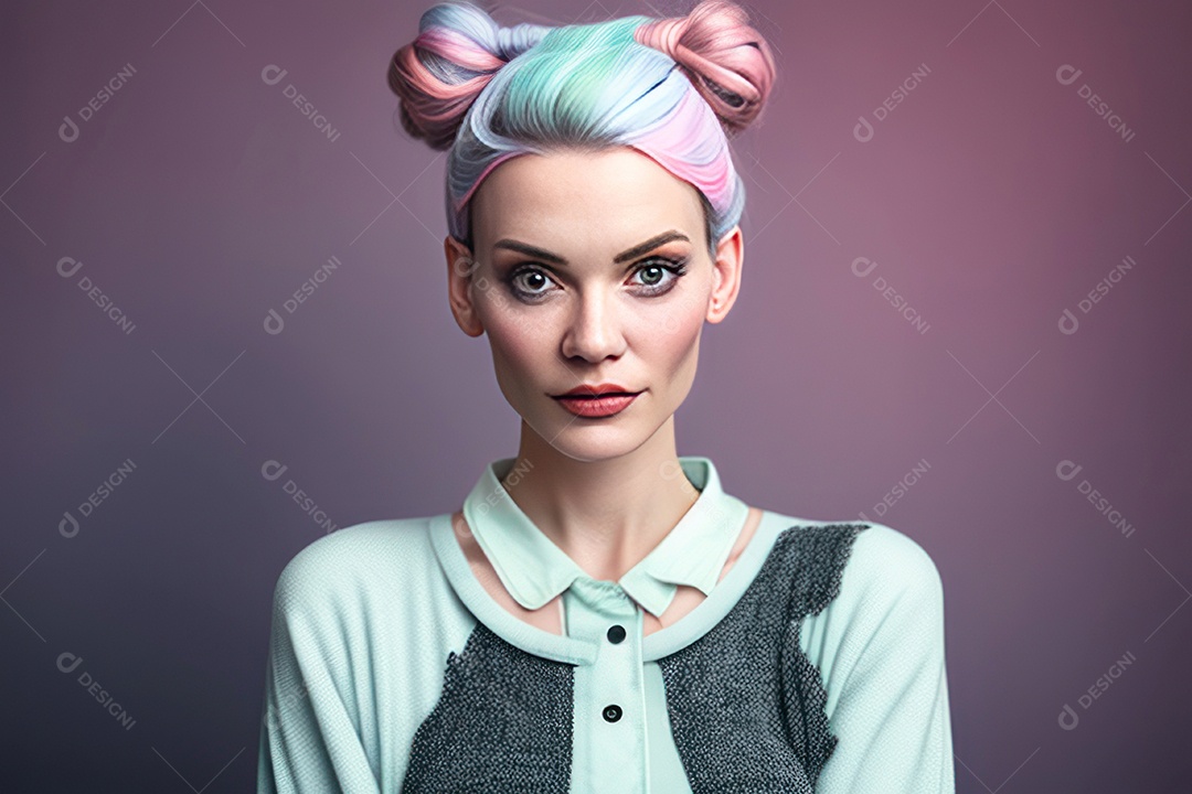 Imagem realista de mulher jovem sobre fumado isolado.