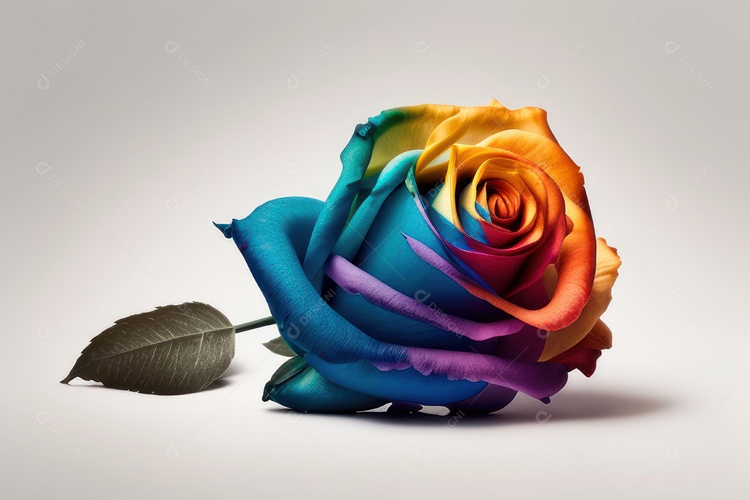 Flores coloridas sobre fundo isolado.