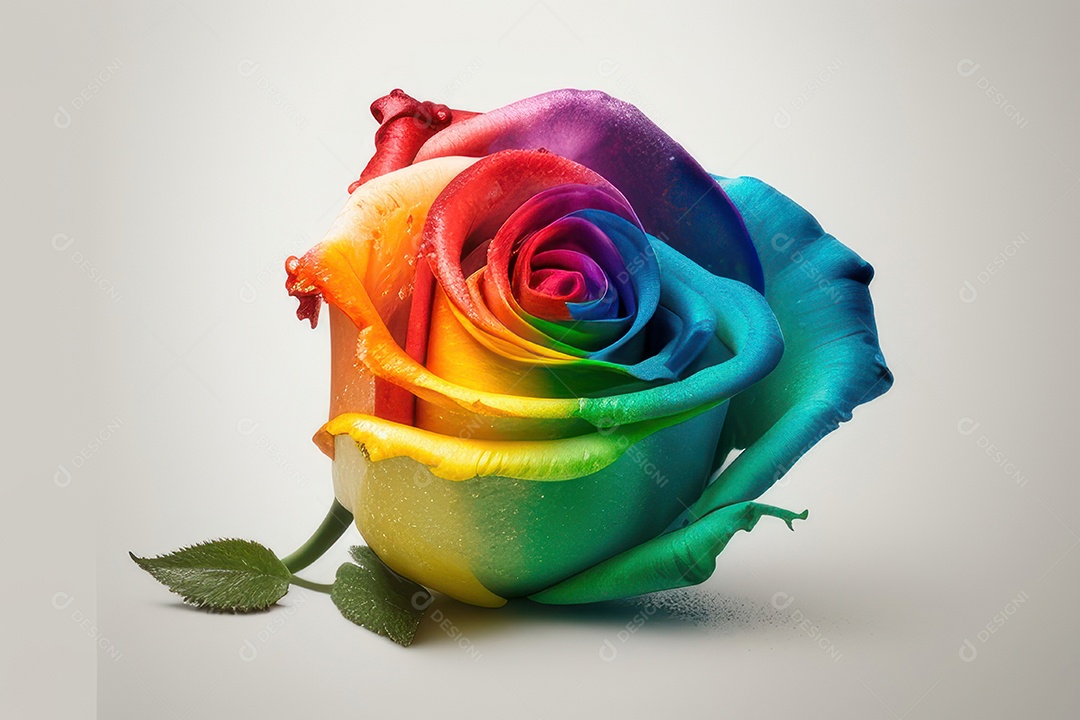 Flores coloridas sobre fundo isolado.