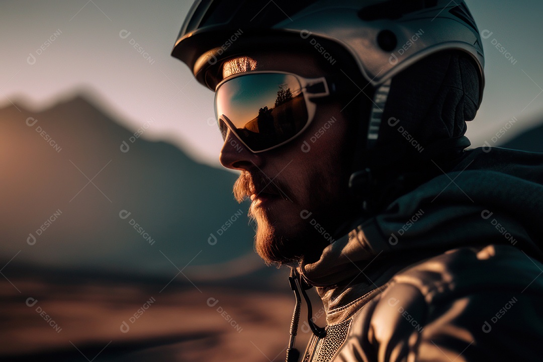 Motoqueiro viajando de motocicleta.