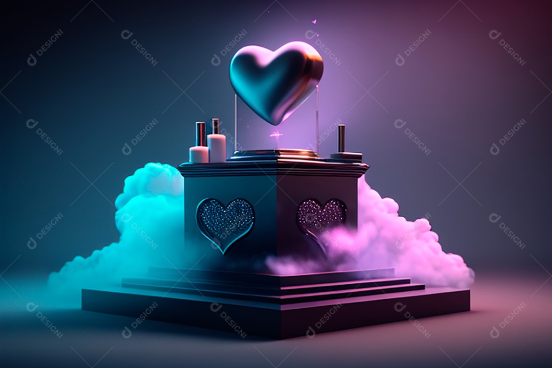 Plano de fundo corações metálico