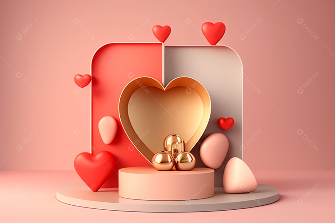 Plano de fundo corações metálico