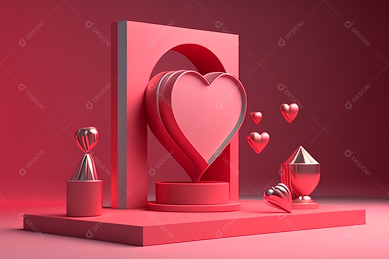 Plano de fundo corações metálico