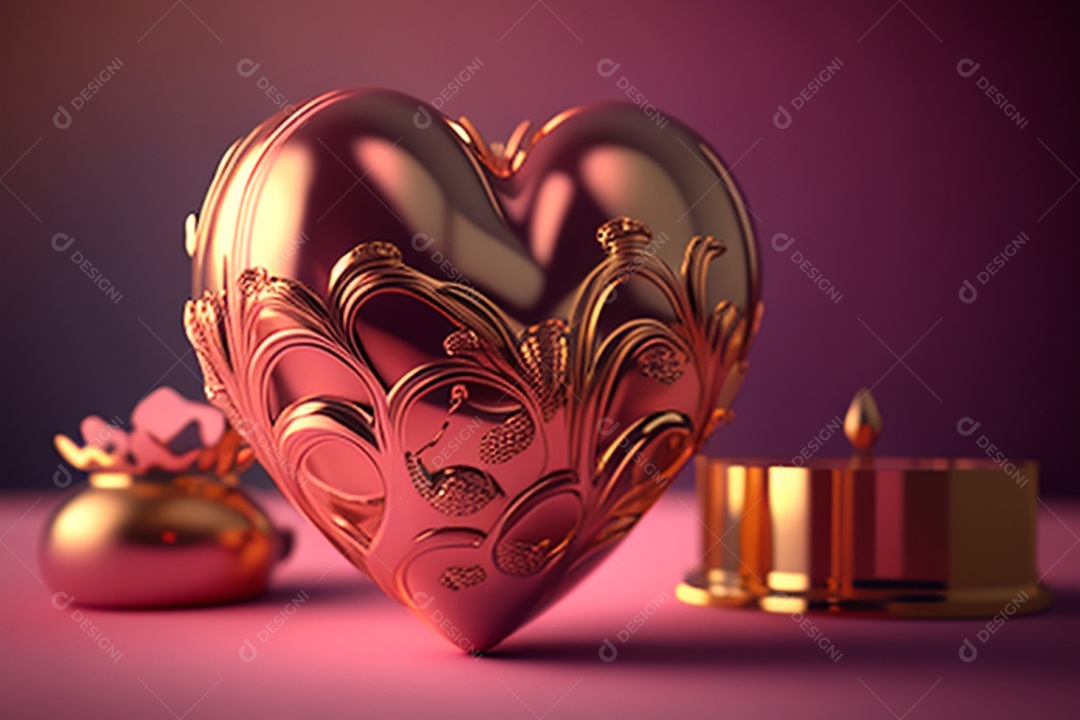 Plano de fundo corações metálico