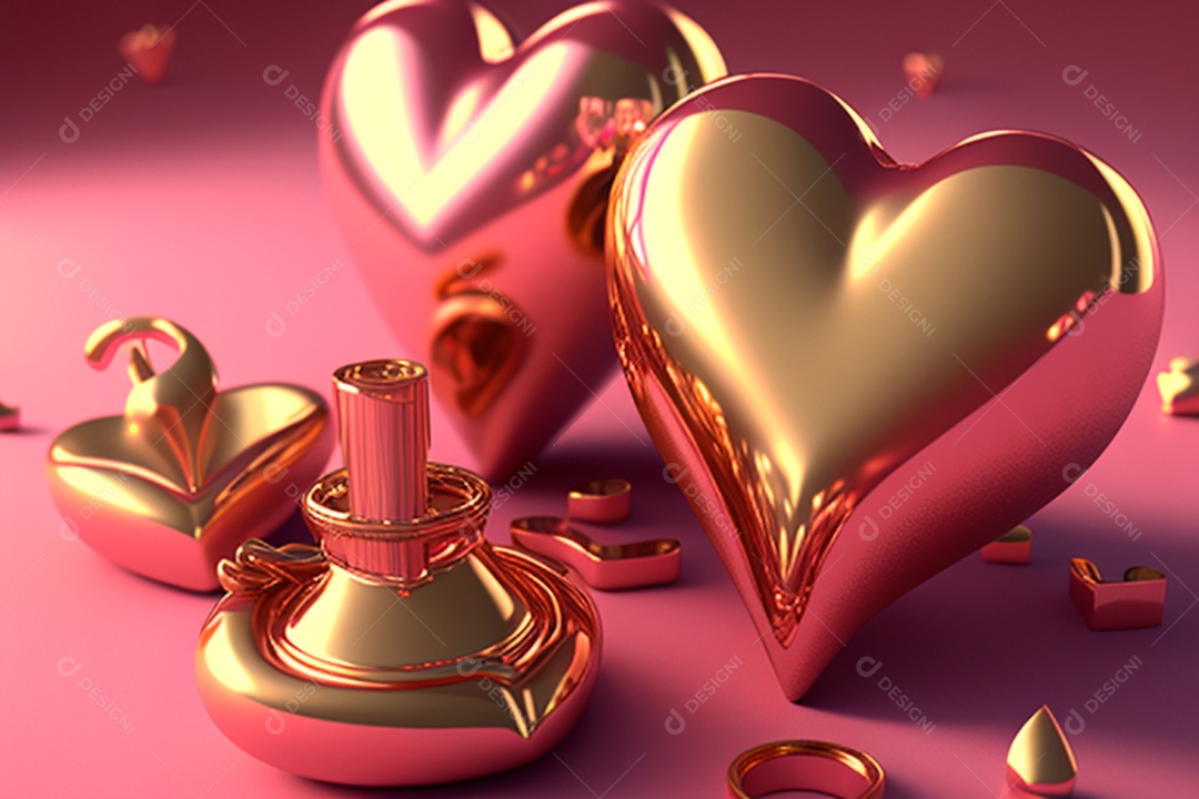 Plano de fundo corações metálico