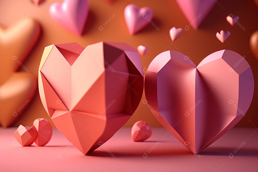 Plano de fundo corações metálico